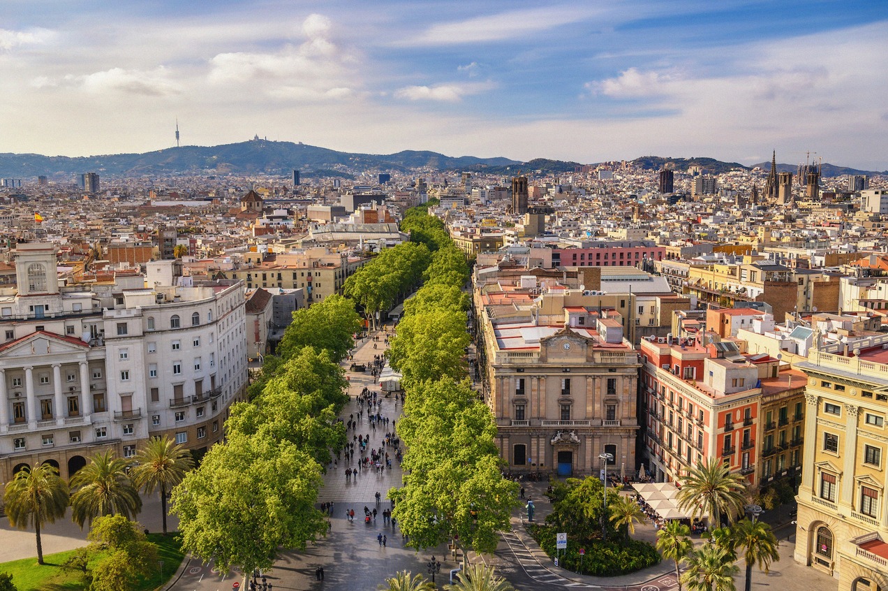 The promenade La Rambla in Barcelona